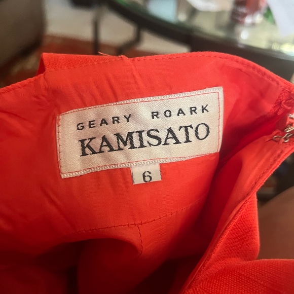 Geary Roark Kamisato Vintage Tomato Red Backless Dress Lined. - Picture 4 of 4